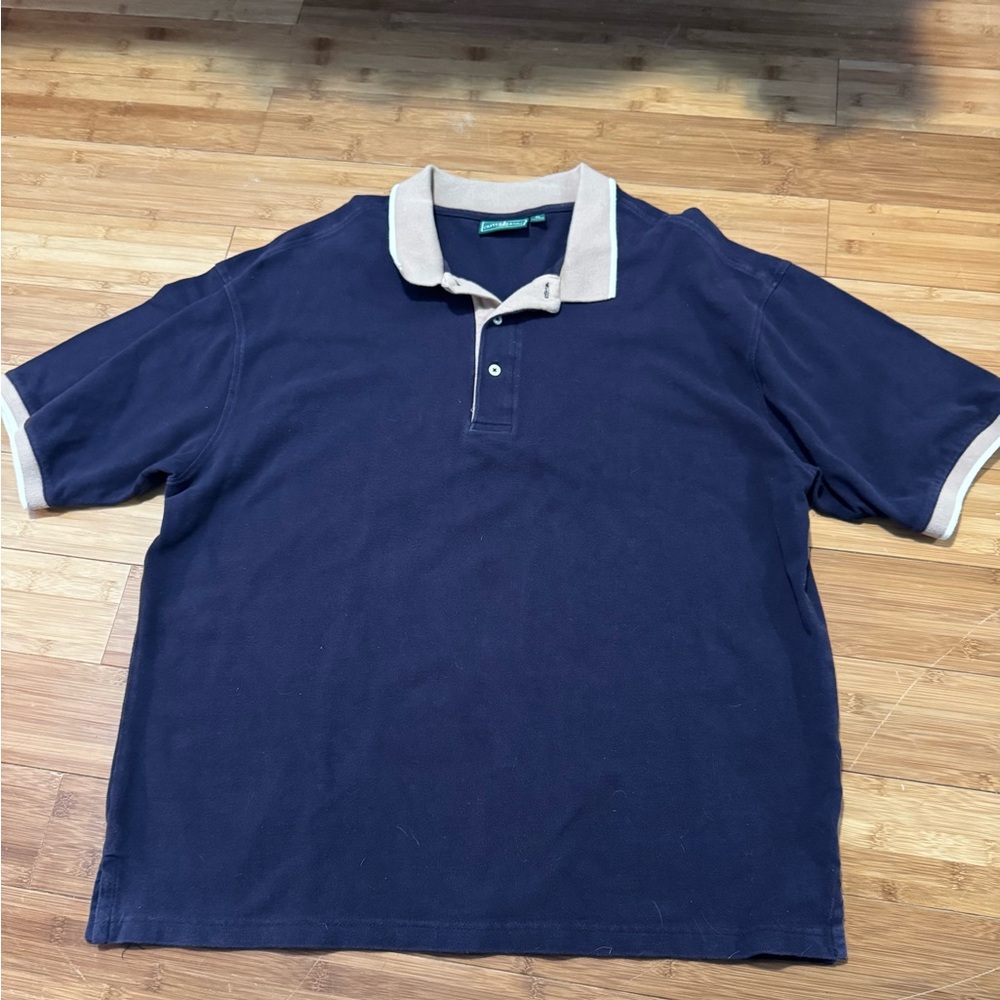 Classic Navy Polo Shirt with Gray Trim